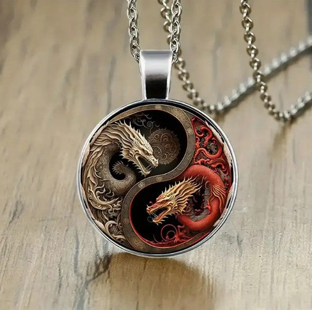 Collar con dragones orientales muy estetico | cadenas para hombre en el salvador