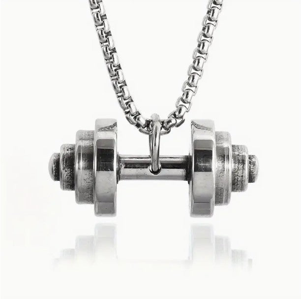 Collar de vestir para Hombre con pendiente de mancuerna gimnasio