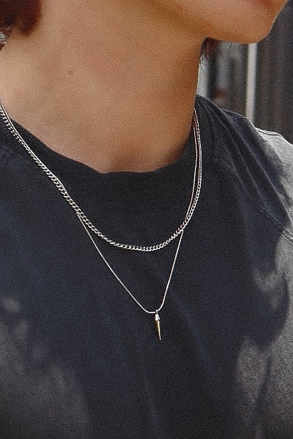 Collar doble con pendiente de prisma para hombres en El Salvador Collares Classic