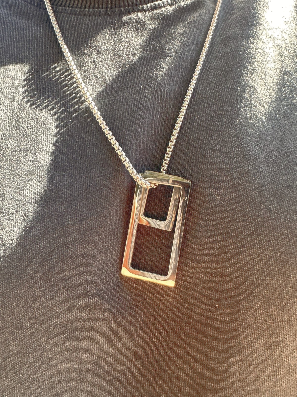 Collarares mas bonitos para hombre, pendiente rectangular