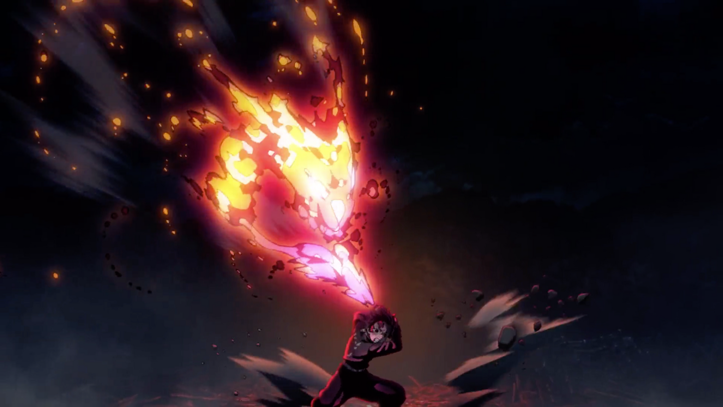 Tanjiro Kamado onceava postura halo solar del dragon