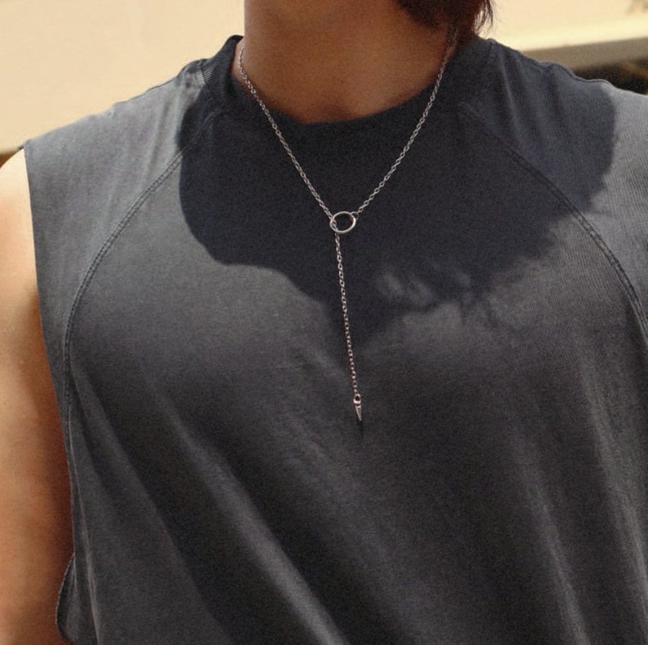 Tie necklace with spike pendant | necklaces for men in El Salvador