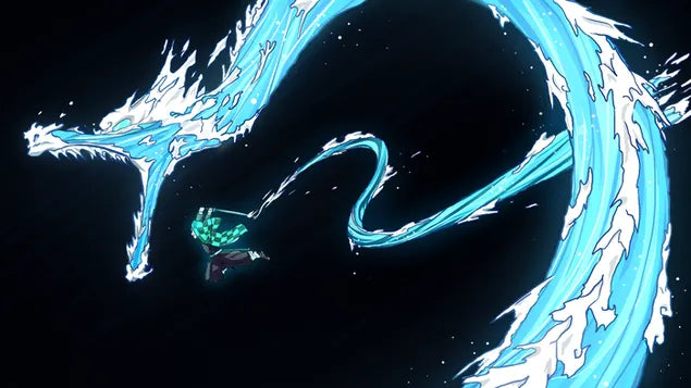 tanjiro kamado decima postura de agua dragon del cambio